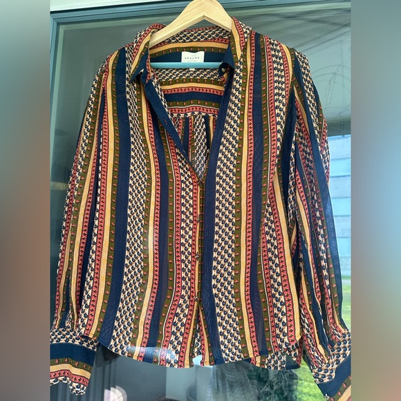 Sezane Multicolor Geometric Blouse - Picture 5 of 8